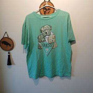 Vintage 80s Guess USA George Marchiano Shar Pei Dog Single Stitch T-Shirt